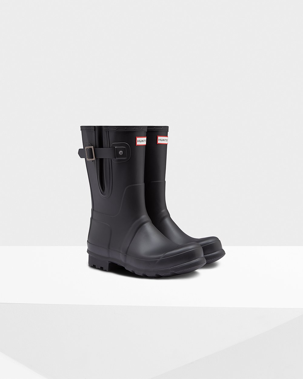 Galochas Curtas Hunter Homem Pretas - Original Side Adjustable - 64SYFZVAH
